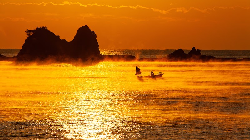 田原海岸 海霧