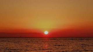 扇ヶ浜ビーチの夕陽