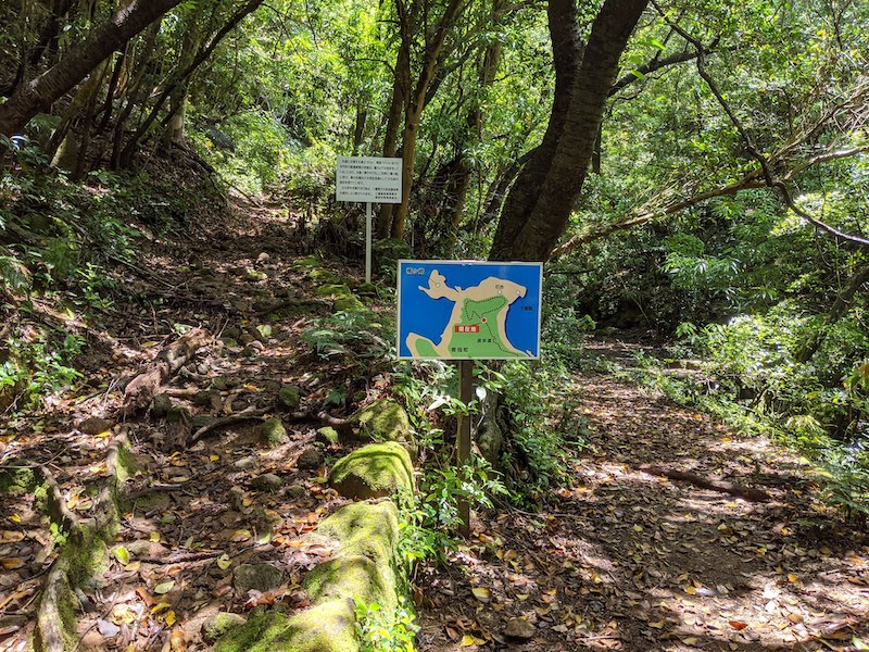 楯ヶ崎の遊歩道の分岐